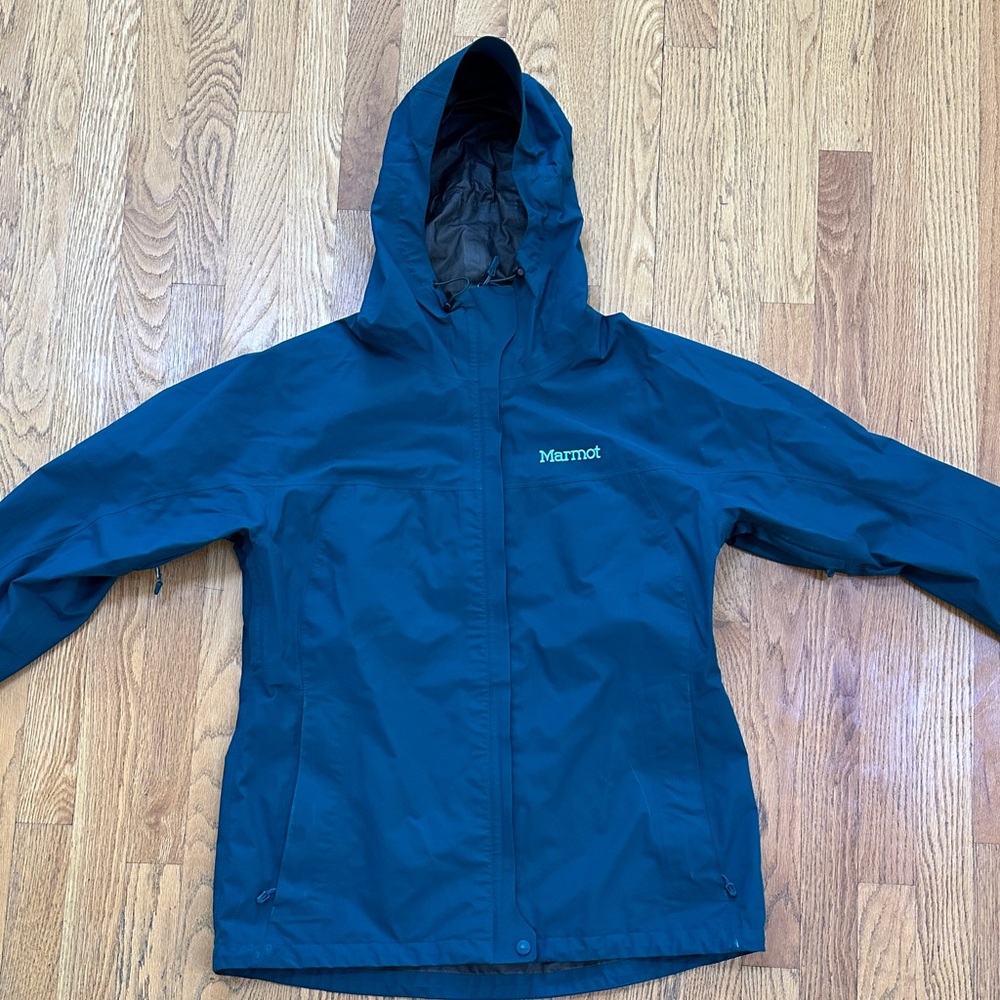 Marmot Deep Teal Hooded Rain Jacket